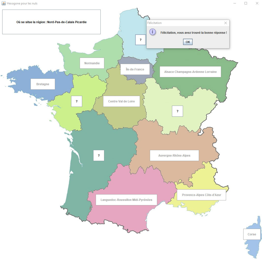 jeu en Java des anciennes régions de France