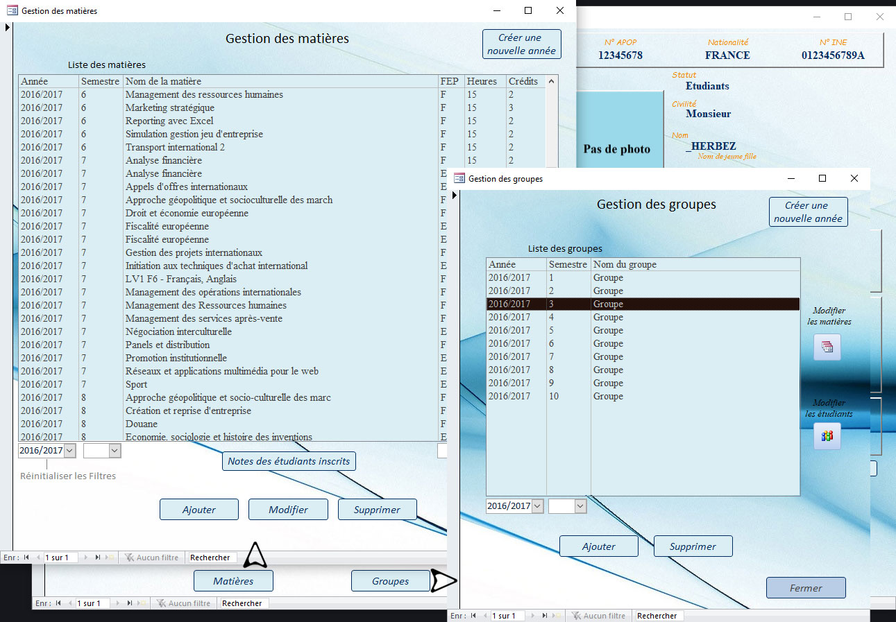 application en visual basic avec Microsoft Access