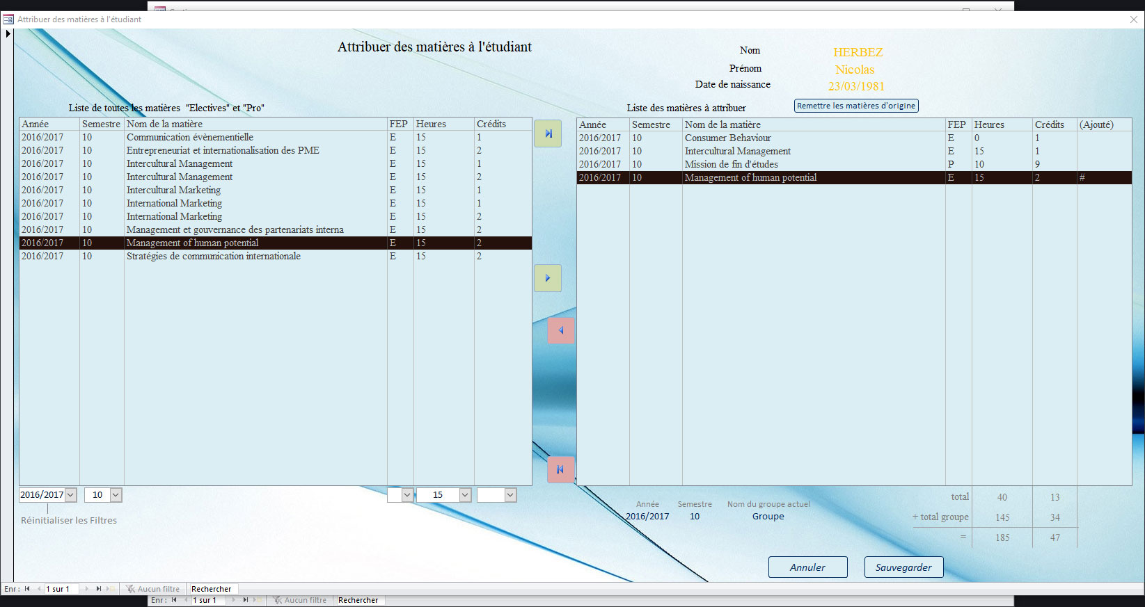 application en visual basic avec Microsoft Access