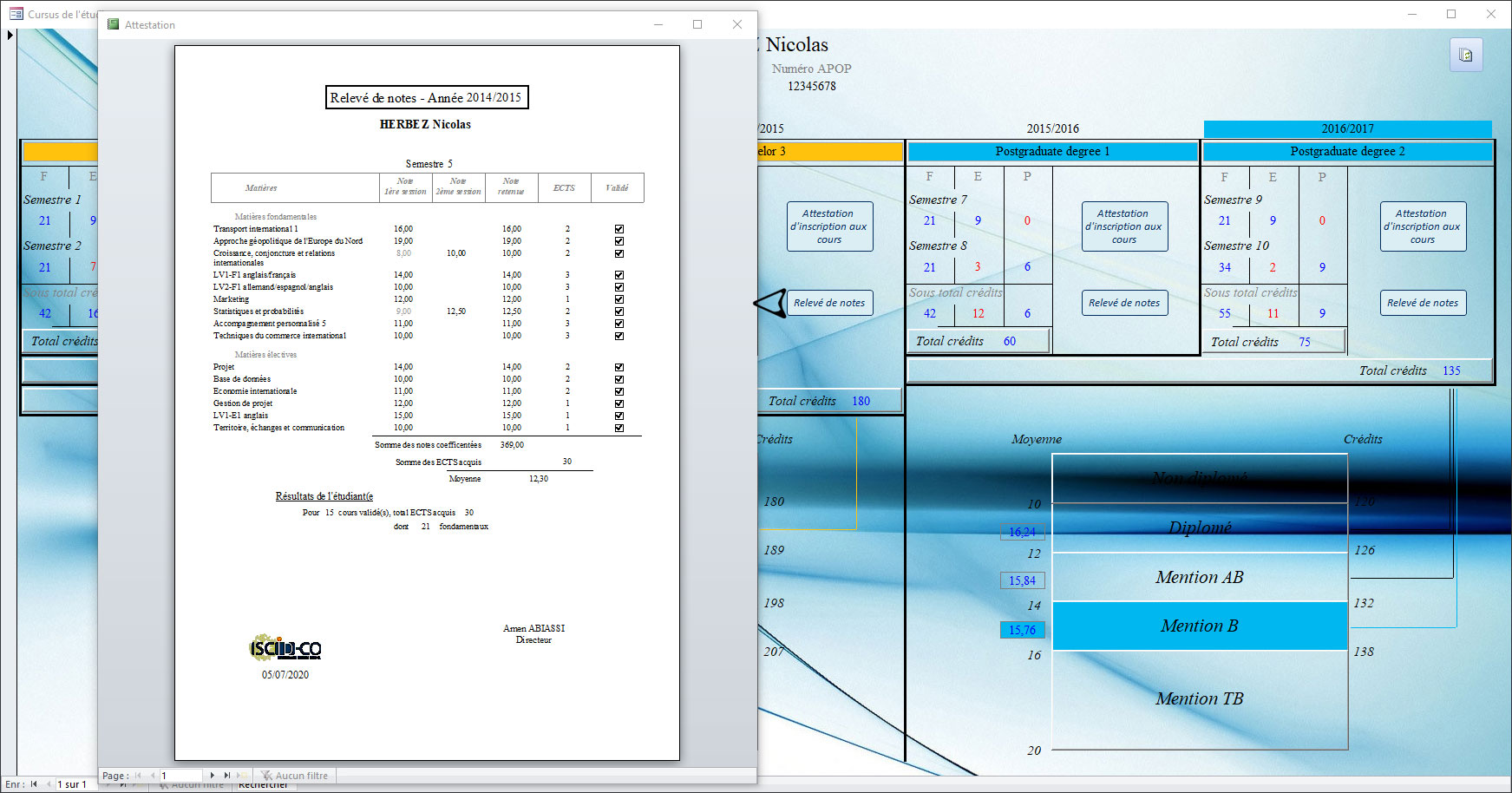 application en visual basic avec Microsoft Access